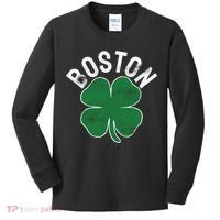 Shamrock Massachusetts Boston ST PATRICKS DAY Irish Green Kids Long Sleeve Shirt thumb 0