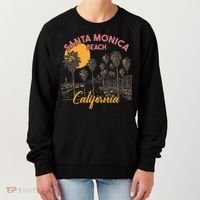 Santa Monica Beach California Summer Sunset Retro Women's Sweatshirt thumb 0