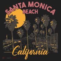 Santa Monica Beach California Summer Sunset Retro Women's Sweatshirt thumb 2