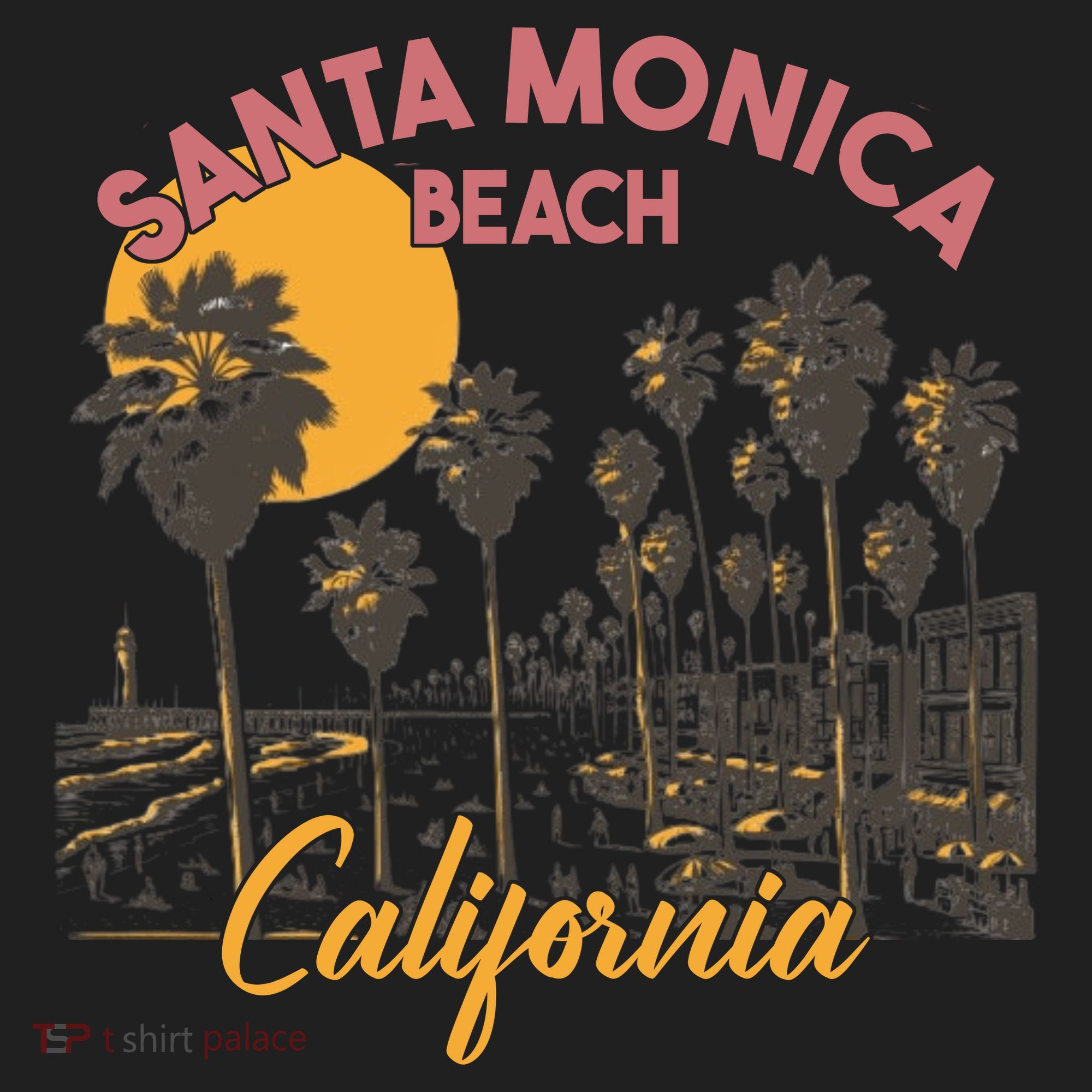 Santa Monica Beach California Summer Sunset Retro Women's Sweatshirt
