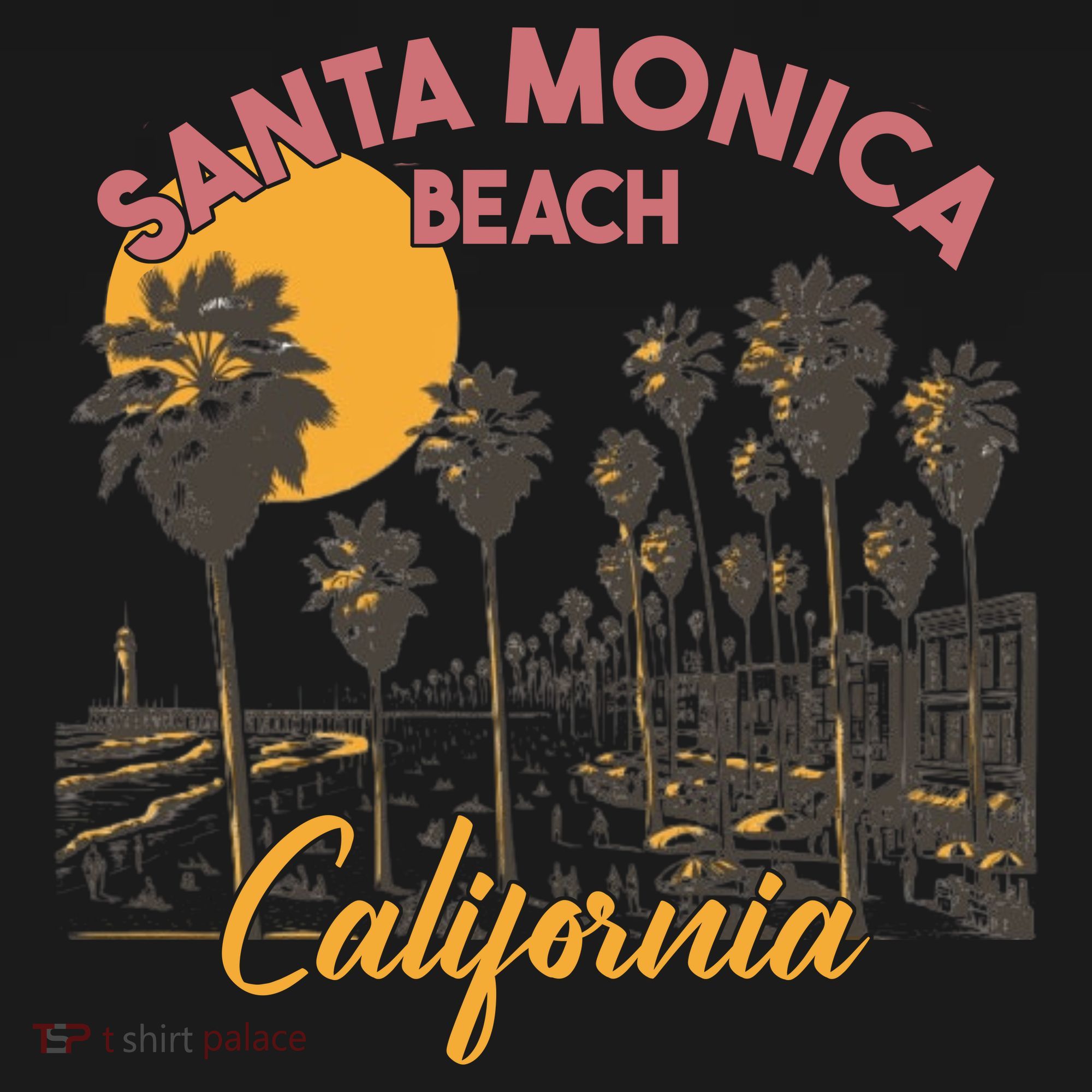 Santa Monica Beach California Summer Sunset Retro Toddler Hoodie