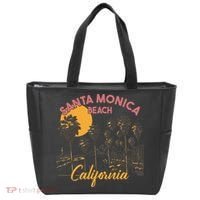 Santa Monica Beach California Summer Sunset Retro Tote Bag thumb 0