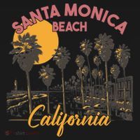 Santa Monica Beach California Summer Sunset Retro Tote Bag thumb 4