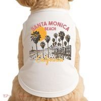 Santa Monica Beach California Summer Sunset Retro Doggie Tank thumb 0