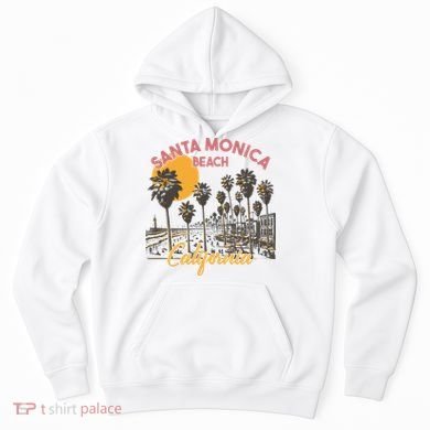 Santa Monica Beach California Summer Sunset Retro Hoodie