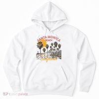 Santa Monica Beach California Summer Sunset Retro Hoodie thumb 0