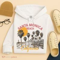 Santa Monica Beach California Summer Sunset Retro Hoodie thumb 4