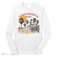 Santa Monica Beach California Summer Sunset Retro Long Sleeve Shirt thumb 0