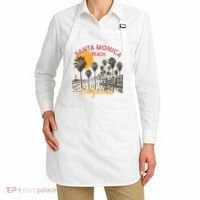 Santa Monica Beach California Summer Sunset Retro Apron thumb 2