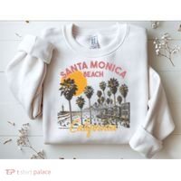 Santa Monica Beach California Summer Sunset Retro Sweatshirt thumb 2