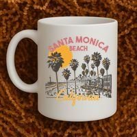 Santa Monica Beach California Summer Sunset Retro Coffee Mug thumb 2