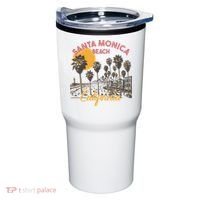 Santa Monica Beach California Summer Sunset Retro Tumbler thumb 0