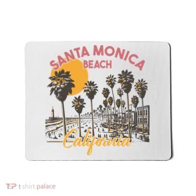 Santa Monica Beach California Summer Sunset Retro Mousepad