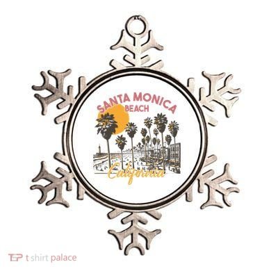 Santa Monica Beach California Summer Sunset Retro Ornament