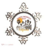 Santa Monica Beach California Summer Sunset Retro Ornament thumb 0