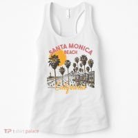 Santa Monica Beach California Summer Sunset Retro Women's Tank Top thumb 0