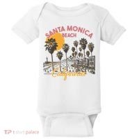 Santa Monica Beach California Summer Sunset Retro Baby Bodysuit thumb 0