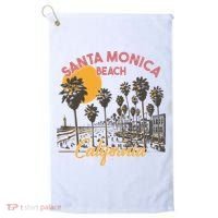 Santa Monica Beach California Summer Sunset Retro Golf Towel thumb 0