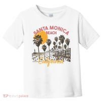 Santa Monica Beach California Summer Sunset Retro Toddler T-Shirt thumb 0