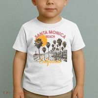 Santa Monica Beach California Summer Sunset Retro Toddler T-Shirt thumb 2