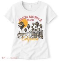 Santa Monica Beach California Summer Sunset Retro Women's T-Shirt thumb 0