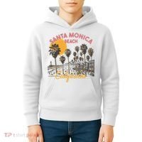 Santa Monica Beach California Summer Sunset Retro Kids Hoodie thumb 4