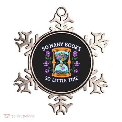 So Many Books Little Time Book With Flower Read Book Lovers Ornament