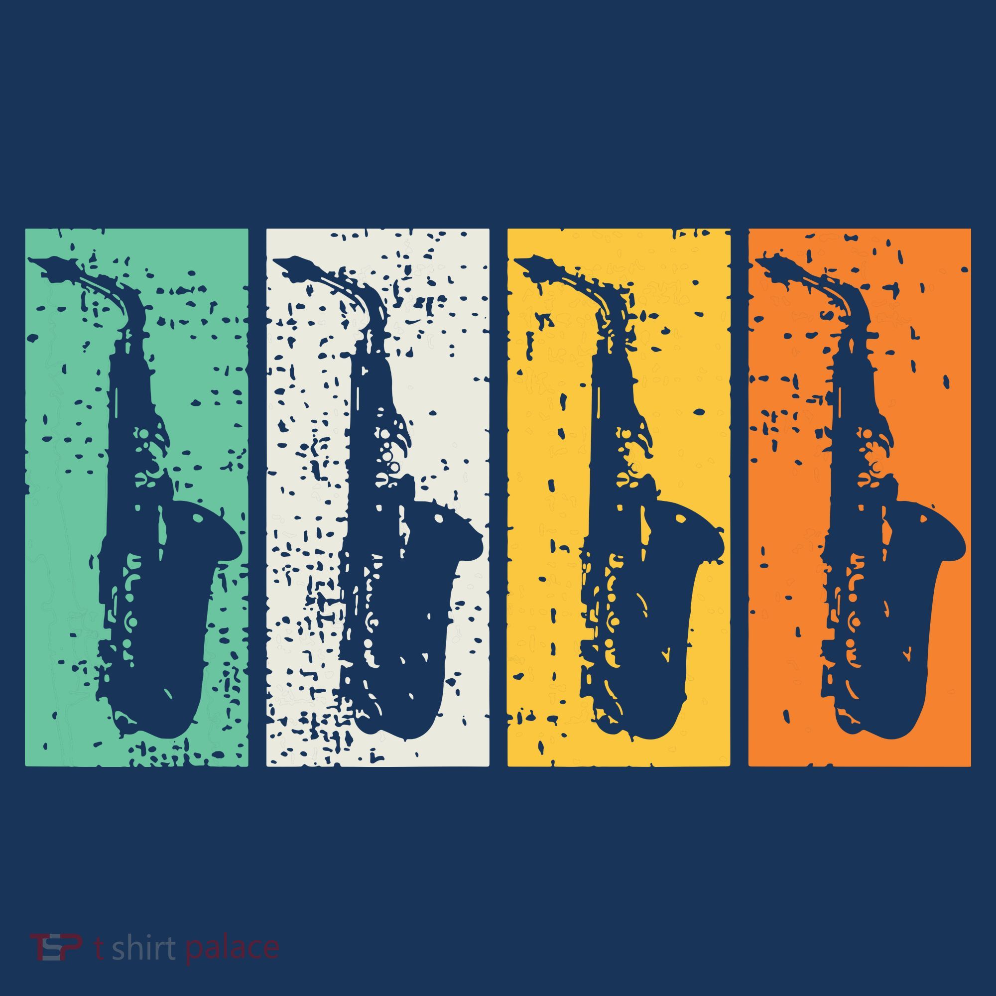 Saxophone Marching Band Sax Retro Vintage Jazz Music T-Shirt
