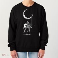 Skeleton Moon Band Tees Rock And Roll Concert Graphic Tees Women's Sweatshirt thumb 0