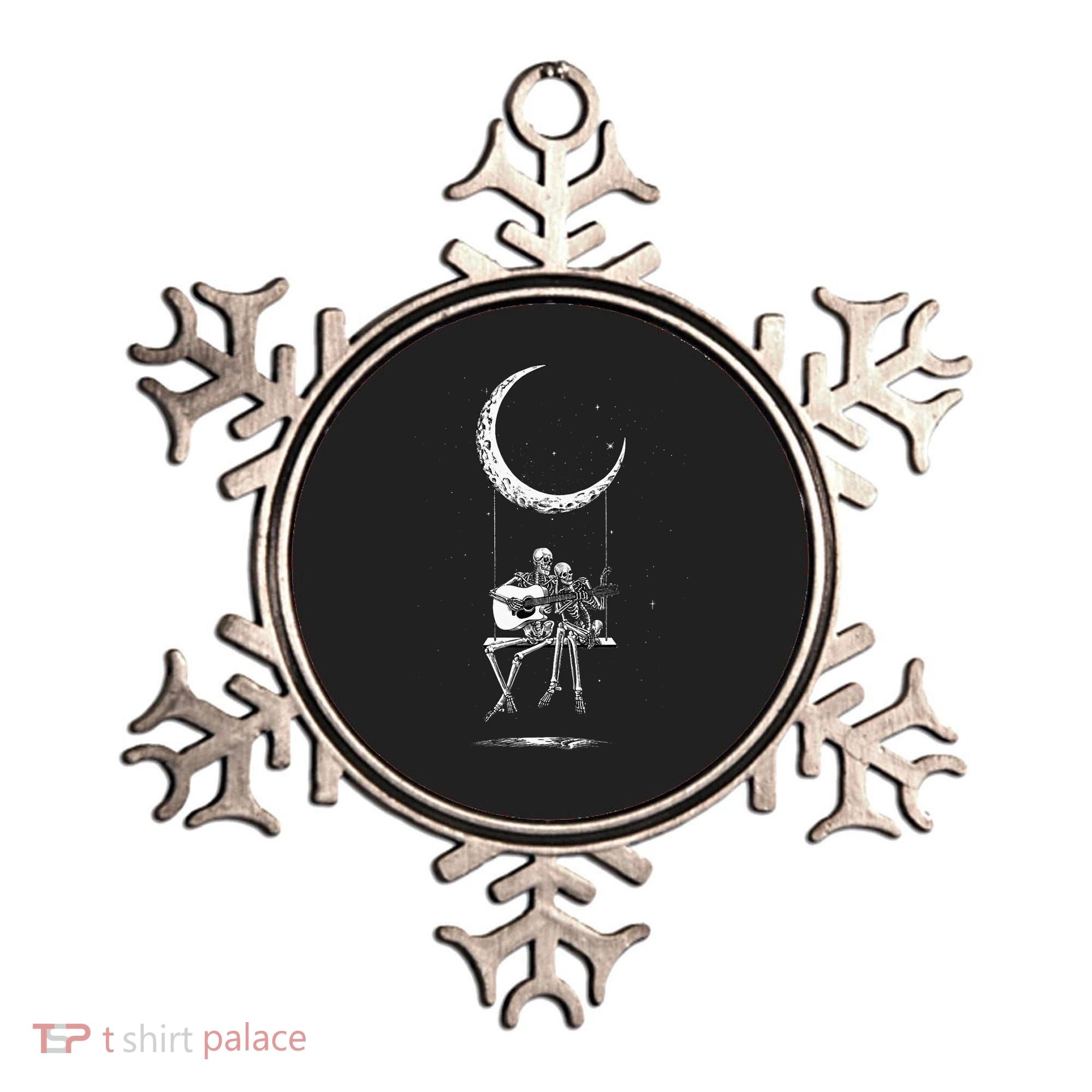 Skeleton Moon Band Tees Rock And Roll Concert Graphic Tees Ornament