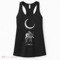 Skeleton Moon Band Tees Rock And Roll Concert Graphic Tees Women's Tank Top thumb 0
