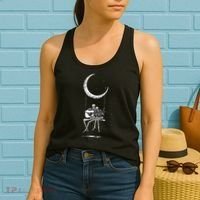 Skeleton Moon Band Tees Rock And Roll Concert Graphic Tees Women's Tank Top thumb 2