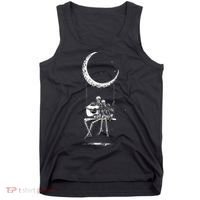 Skeleton Moon Band Tees Rock And Roll Concert Graphic Tees Tank Top thumb 0