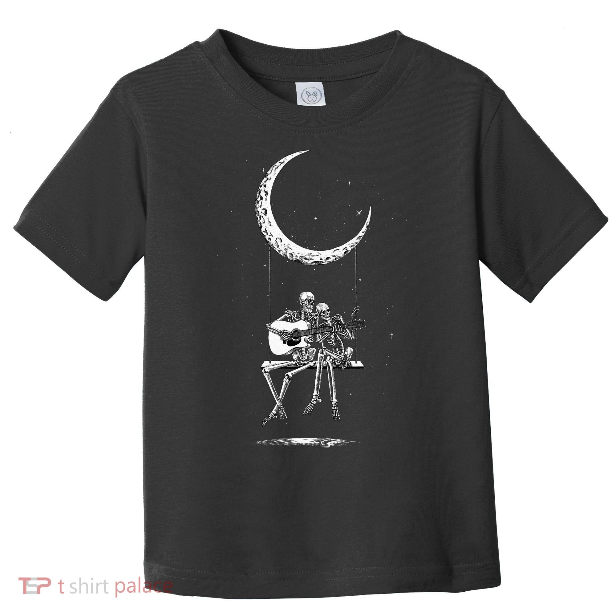 Skeleton Moon Band Tees Rock And Roll Concert Graphic Tees Toddler T-Shirt
