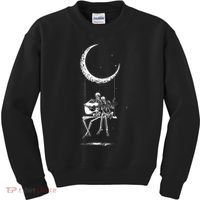 Skeleton Moon Band Tees Rock And Roll Concert Graphic Tees Kids Sweatshirt thumb 0
