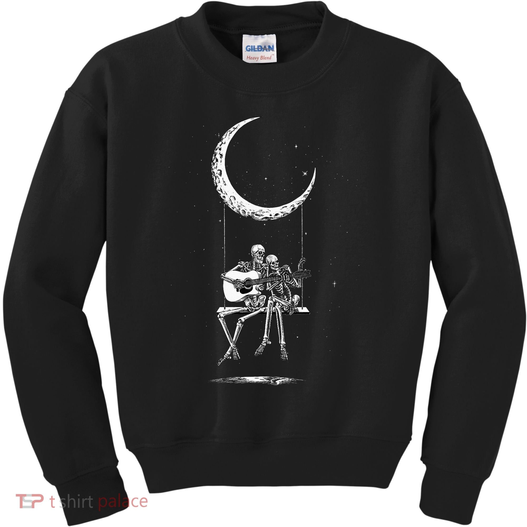 Skeleton Moon Band Tees Rock And Roll Concert Graphic Tees Kids Sweatshirt