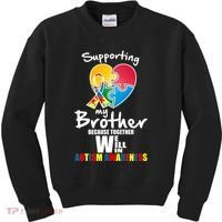 Supporting My Brother Together We Will Win Kids Sweatshirt thumb 0