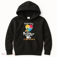 Supporting My Brother Together We Will Win Kids Hoodie thumb 0
