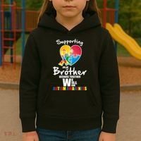 Supporting My Brother Together We Will Win Kids Hoodie thumb 3