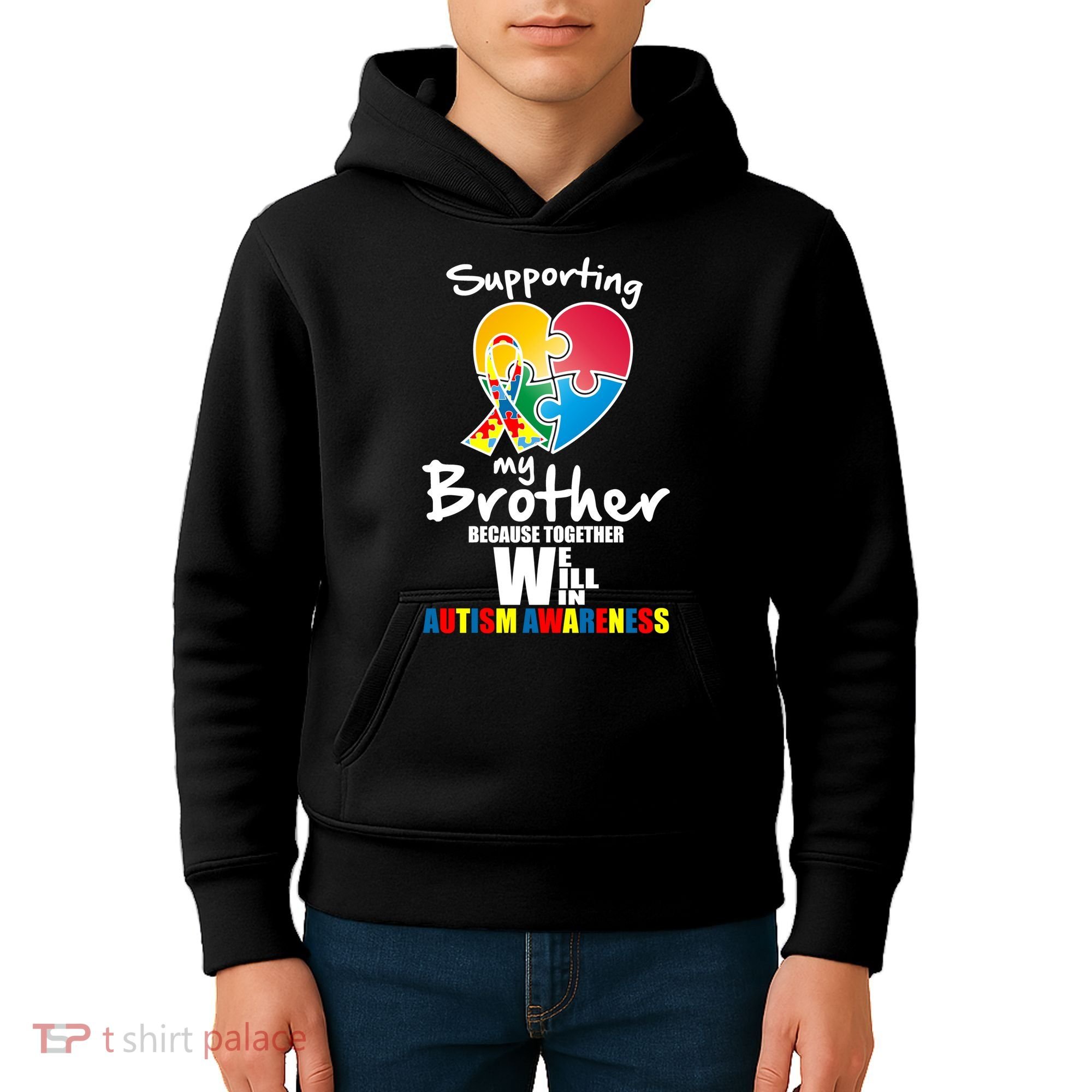 Supporting My Brother Together We Will Win Kids Hoodie