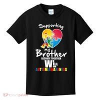 Supporting My Brother Together We Will Win Kids T-Shirt thumb 0