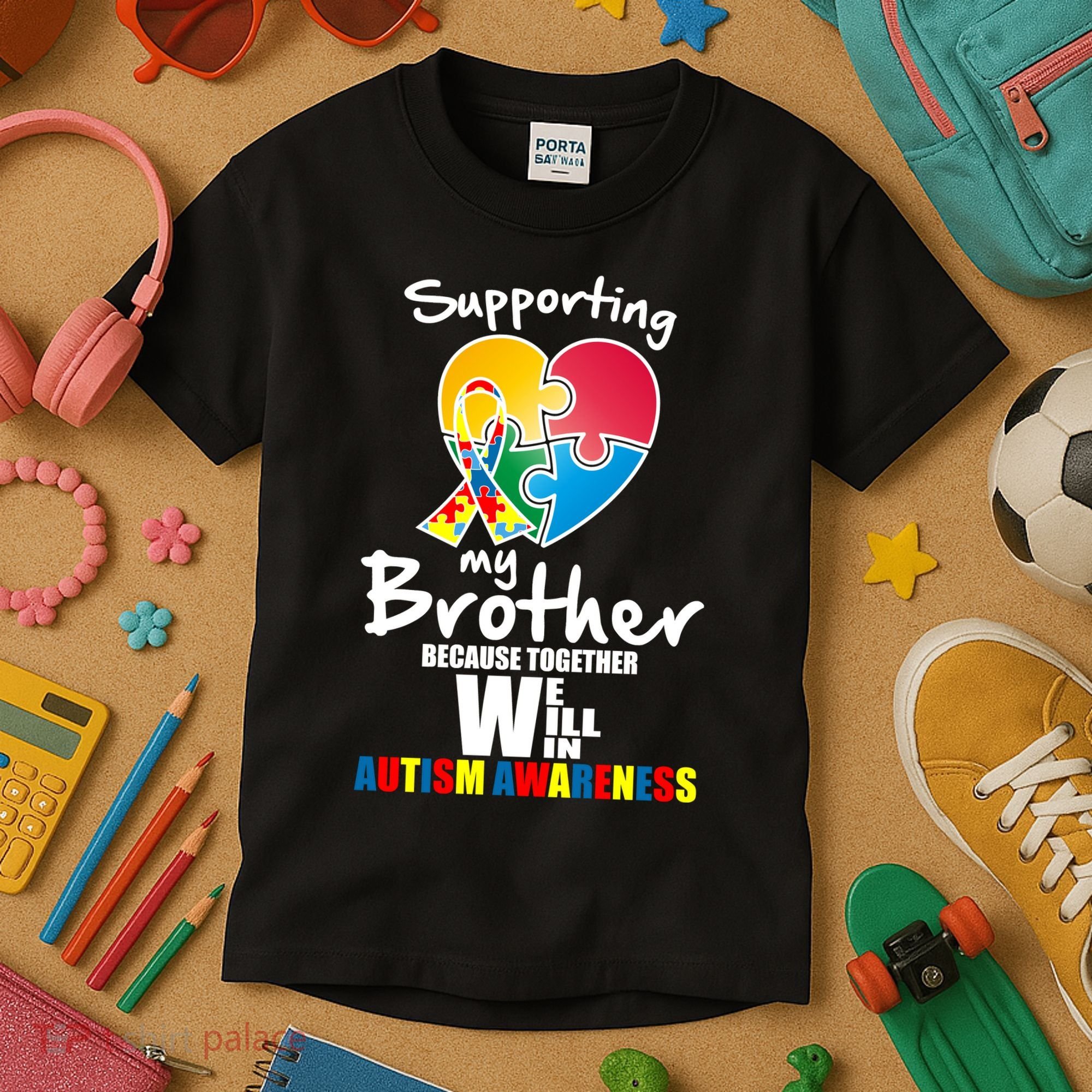 Supporting My Brother Together We Will Win Kids T-Shirt