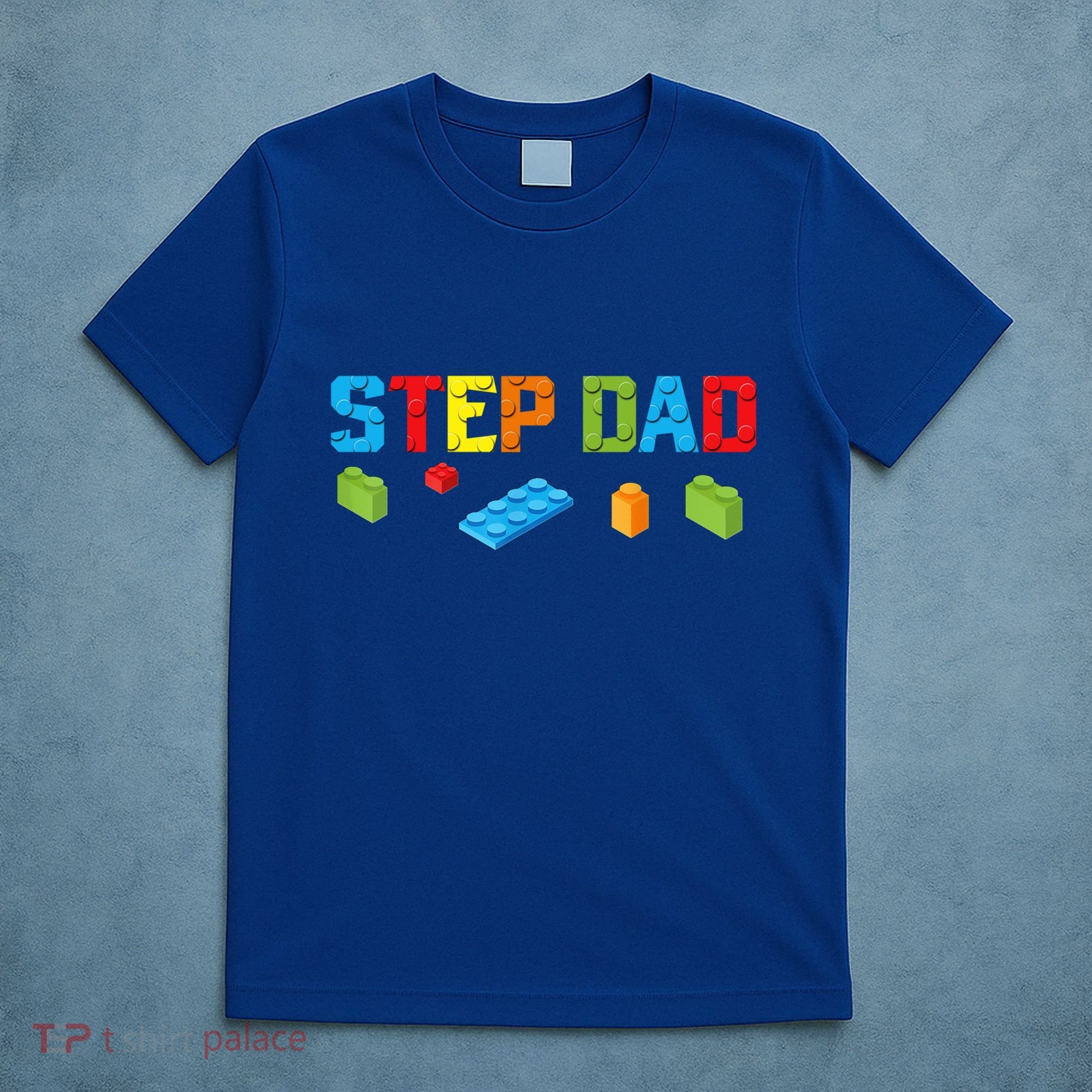 Stepdad Master Builder Building Bricks Blocks Family Parents Cool Gift T-Shirt