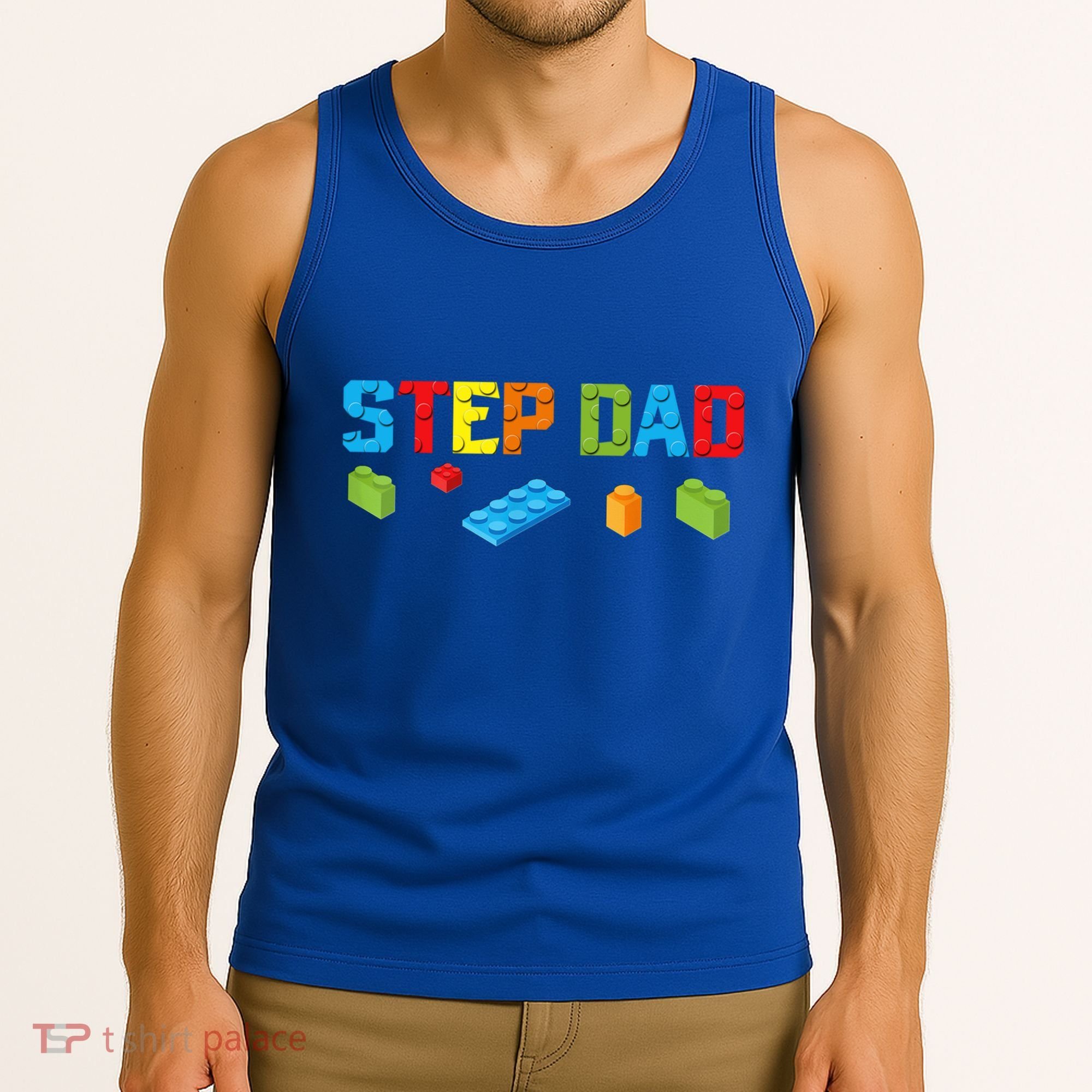 Stepdad Master Builder Building Bricks Blocks Family Parents Cool Gift Tank Top