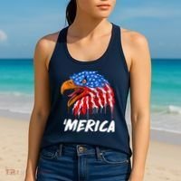 Sweet Merica Ball Eagle Women's Tank Top thumb 2