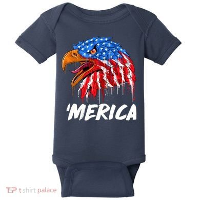 Sweet Merica Ball Eagle Baby Bodysuit