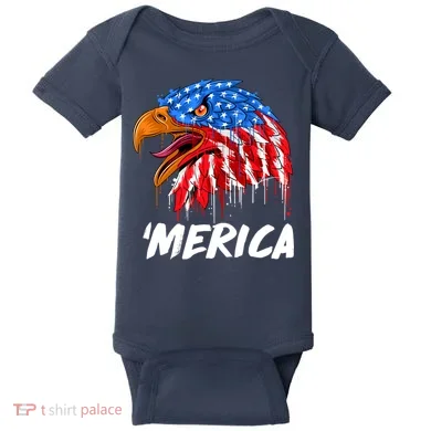 Sweet Merica Ball Eagle Baby Bodysuit