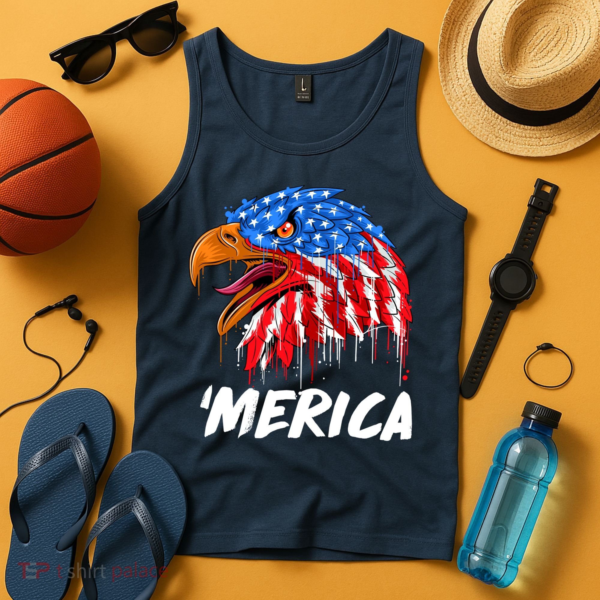 Sweet Merica Ball Eagle Tank Top