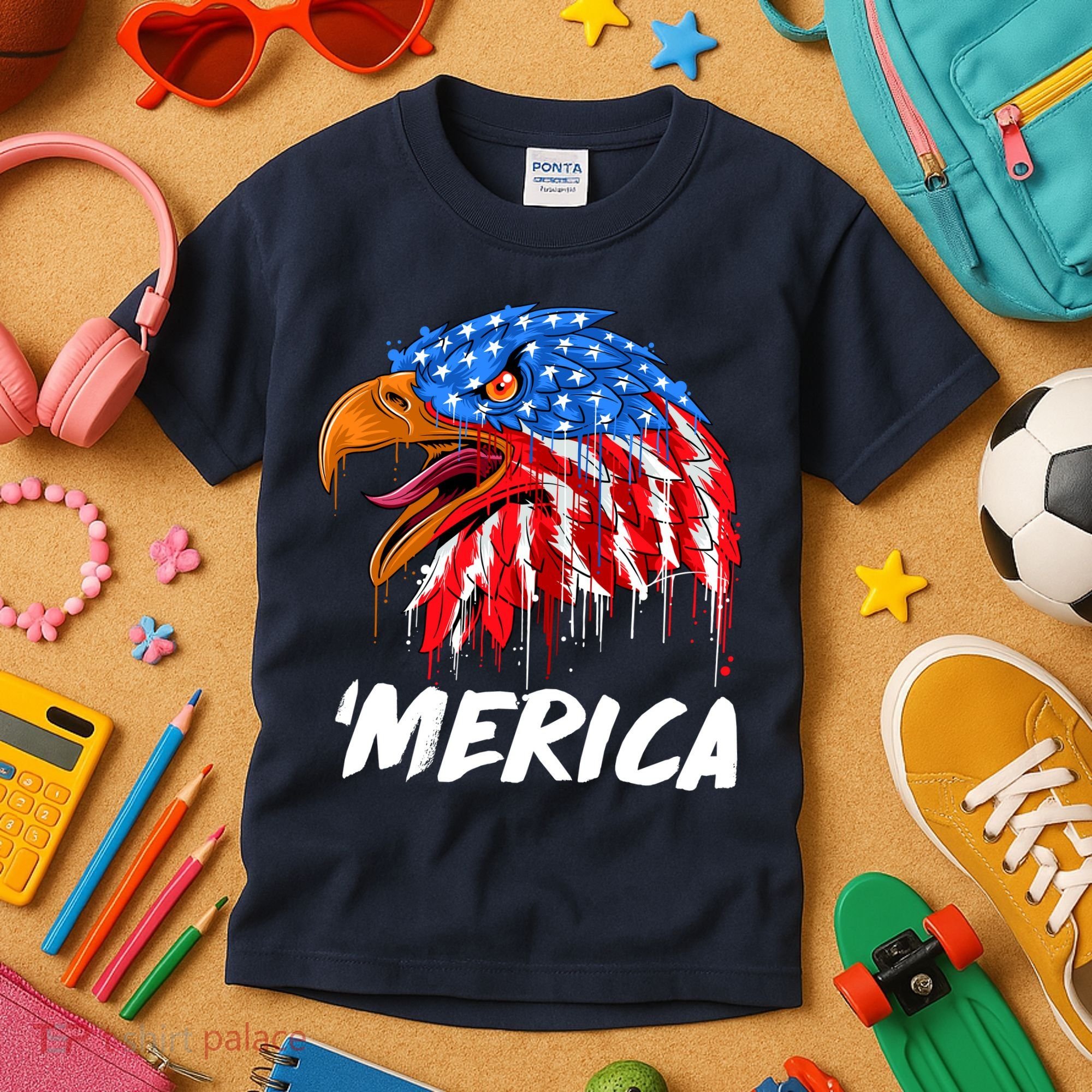 Sweet Merica Ball Eagle Kids T-Shirt