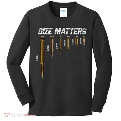 Size Matters Bullets Kids Long Sleeve Shirt